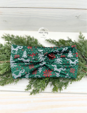 Load image into Gallery viewer, Christmas Cows Front Knot Headband