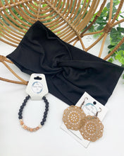Load image into Gallery viewer, Black Front Knot Headband
