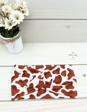 Load image into Gallery viewer, Brown Cow Front Knot Headband