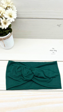 Load image into Gallery viewer, Hunter Green Front Knot Headband