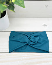 Load image into Gallery viewer, Teal Front Knot Headband