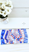 Load image into Gallery viewer, Patriotic Flowers and Stripes Front Knot Headband