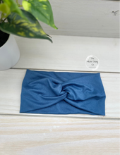 Load image into Gallery viewer, Denim Blue Front Knot Headband