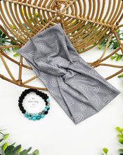 Load image into Gallery viewer, Gray Rainbow Front Knot Headband