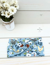Load image into Gallery viewer, Blue Chickens Front Knot Headband