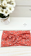 Load image into Gallery viewer, Red Bandana Front Knot Headband