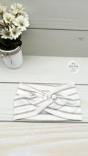 Load image into Gallery viewer, Ribbed Cream Beige Stripe Front Knot Headband