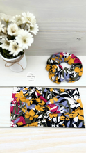 Load image into Gallery viewer, Black Magenta Mustard Floral Front Knot Headband