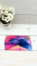 Load image into Gallery viewer, Bold Tie Dye Front Knot Headband