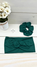 Load image into Gallery viewer, Hunter Green Front Knot Headband