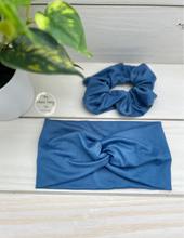 Load image into Gallery viewer, Denim Blue Front Knot Headband