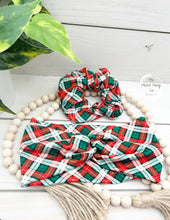 Load image into Gallery viewer, Christmas Classic Plaid Front Knot Headband