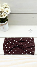 Load image into Gallery viewer, Brown Polka Dots Front Knot Headband
