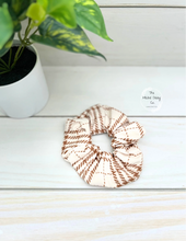 Load image into Gallery viewer, Cream Brown Plaid Scrunchie
