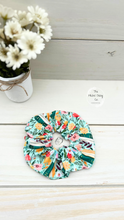 Load image into Gallery viewer, Books and Flowers Scrunchie

