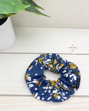 Load image into Gallery viewer, Navy Floral Scrunchie
