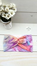 Load image into Gallery viewer, Purple Orange Tie Dye Front Knot Headband
