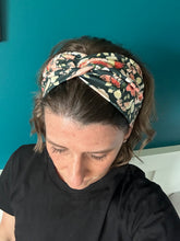 Load image into Gallery viewer, Dark Green Orange Floral Headband
