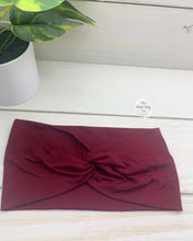 Load image into Gallery viewer, Burgundy Front Knot Headband
