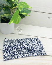 Load image into Gallery viewer, Navy Granite Dots Front Knot Headband
