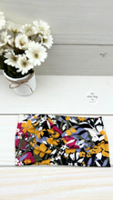 Load image into Gallery viewer, Black Magenta Mustard Floral Front Knot Headband
