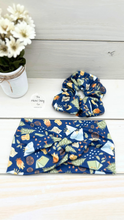 Load image into Gallery viewer, Camping Navy Blue Scrunchie
