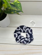Load image into Gallery viewer, Navy Sunflowers Scrunchie
