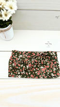 Load image into Gallery viewer, Dark Olive Mauve Flowers Front Knot Headband
