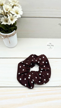 Load image into Gallery viewer, Brown Polka Dots Scrunchie
