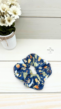 Load image into Gallery viewer, Camping Navy Blue Scrunchie
