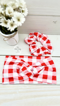 Load image into Gallery viewer, Red Gingham Scrunchie
