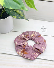 Load image into Gallery viewer, Lavender Stencil Floral Scrunchie
