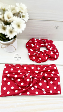 Load image into Gallery viewer, Red Polka Dot Scrunchie
