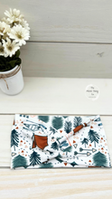 Load image into Gallery viewer, Camping on White Front Knot Headband
