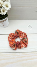 Load image into Gallery viewer, Autumn Leaves Terracotta Scrunchie
