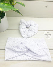 Load image into Gallery viewer, White Eyelet Scrunchie
