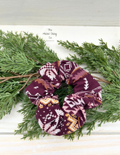 Load image into Gallery viewer, Burgundy Winter Sweater Scrunchie
