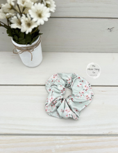 Load image into Gallery viewer, Mint Cherry Blossoms Scrunchie
