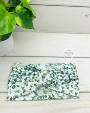 Load image into Gallery viewer, Sage Mint Olive Floral Front Knot Headband
