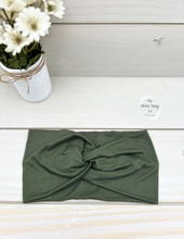 Load image into Gallery viewer, Olive Front Knot Headband
