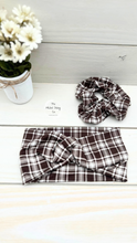 Load image into Gallery viewer, Brown Plaid Scrunchie
