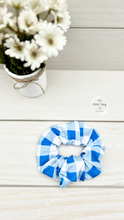 Load image into Gallery viewer, Blue Gingham Scrunchie
