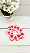 Load image into Gallery viewer, Red Gingham Scrunchie
