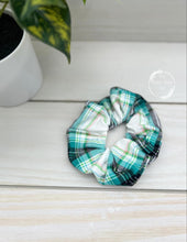 Load image into Gallery viewer, Jade Green Plaid Scrunchie
