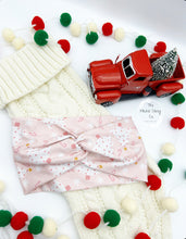 Load image into Gallery viewer, Pink Christmas Trees Front Knot Headband
