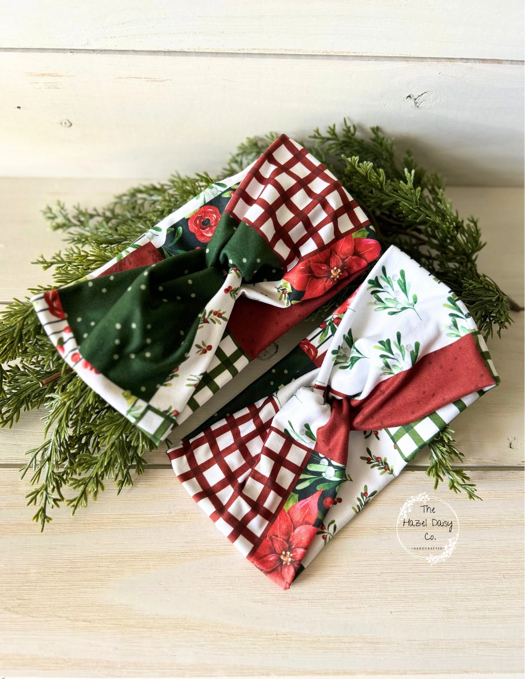 Christmas Patchwork Front Knot Headband