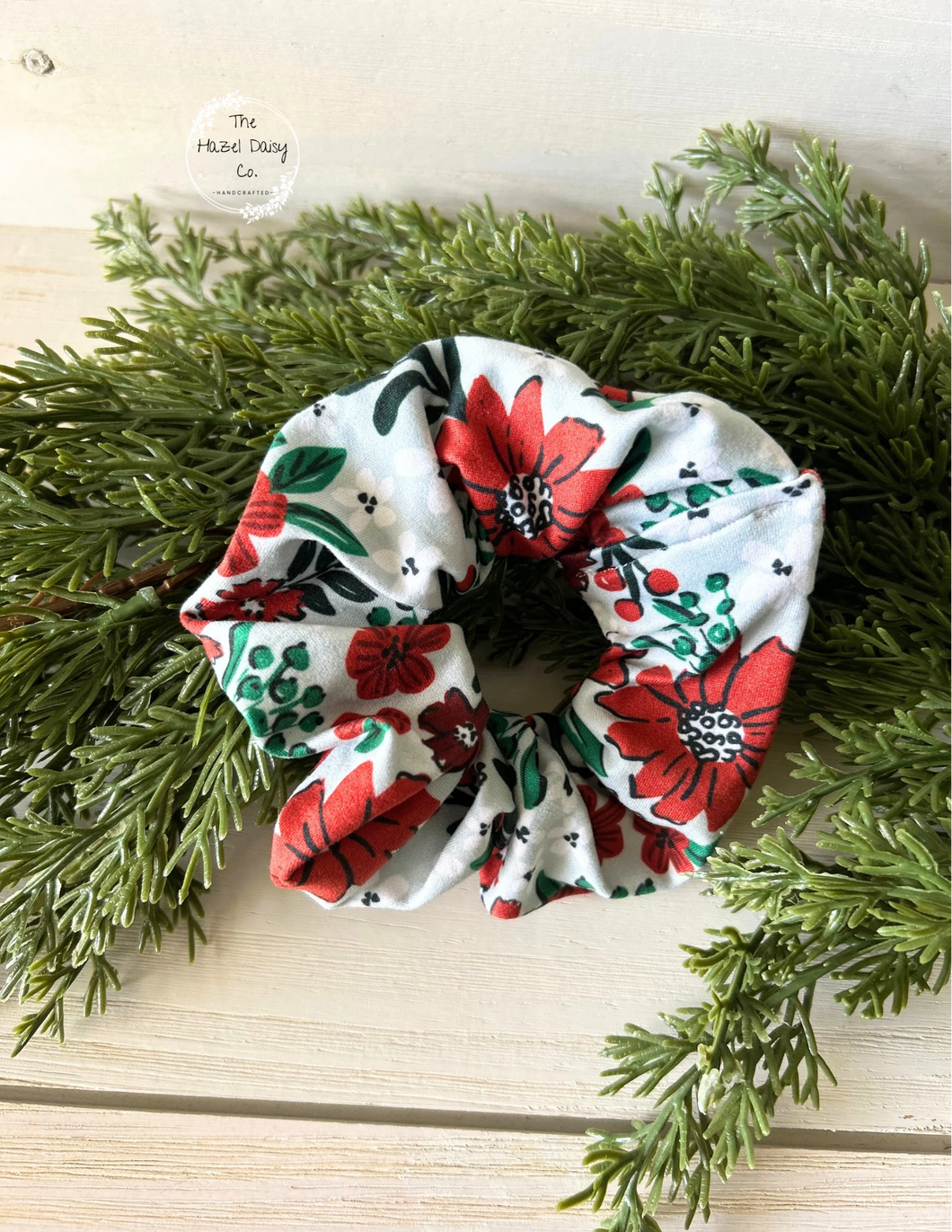 Christmas Floral Scrunchie