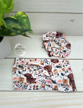 Load image into Gallery viewer, Cows and Flowers Scrunchie
