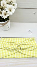 Load image into Gallery viewer, Yellow Gingham Front Knot Headband
