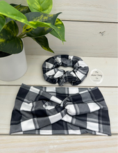 Load image into Gallery viewer, Navy Plaid Scrunchie
